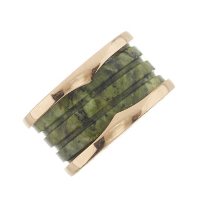 Lot 121 - Bulgari, an 18ct gold bowenite B.Zero1 band ring