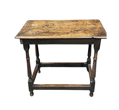Lot 911 - An 18th century jointed oak side table, with...