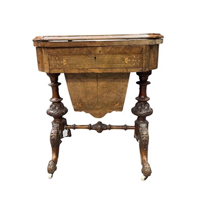 Lot 899 - A 19th century burr walnut games and work...
