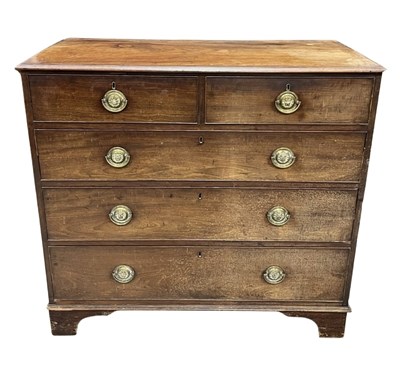 Lot 929 - A Georgian mahogany chest of two short over...