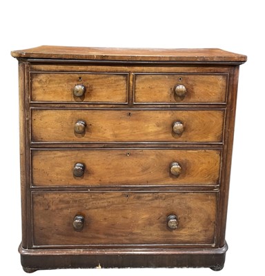 Lot 941 - A Victorian mahogany two over three chest of...