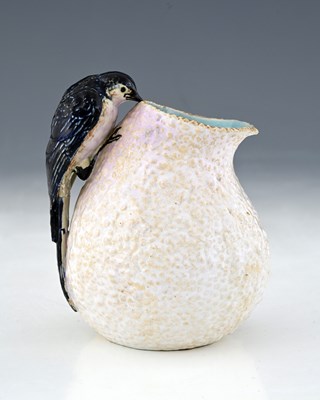 Lot 563 - George Jones, a novelry majolica jug, modelled...