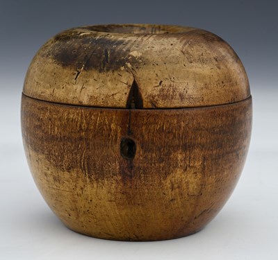 Lot 118 - A George III novelty turned treen tea caddy,...