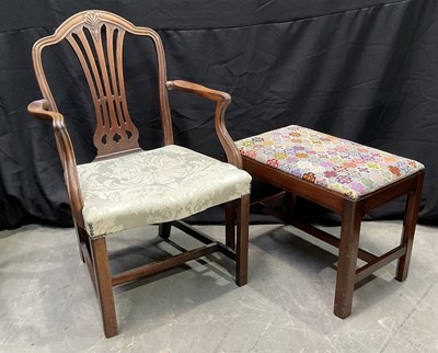 Lot 944 - A Hepplewhite carver dining chair h: 92cm, w:...