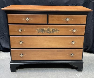 Lot 948 - A walnut and black lacquered two over three...