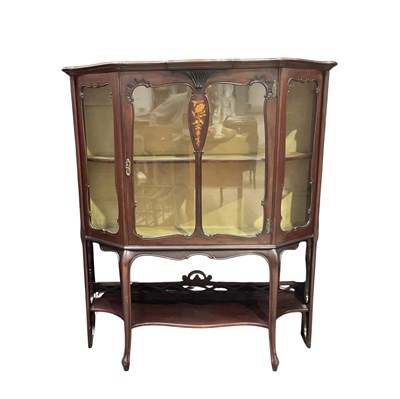 Lot 900 - A late Victorian mahogany china cabinet h:...