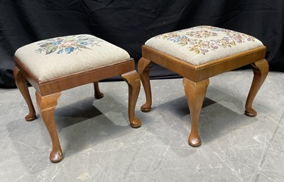 Lot 909 - Two Georgian style and walnut cabriole leg...