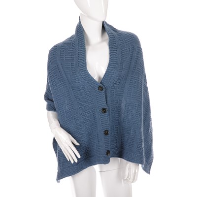 Lot 338 - Fendi, a blue wool shawl, featuring the...