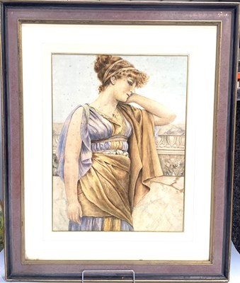 Lot 818 - A classically garbed leaning on an egg and...