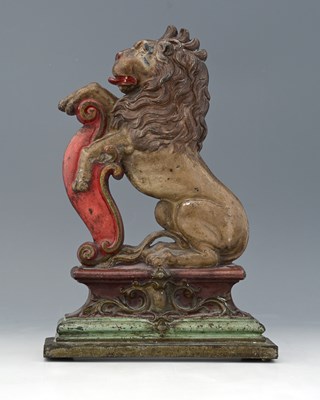 Lot 128 - A 19th-century cast-iron country house door...