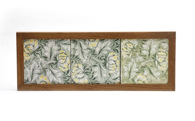 Lot 93 - Three Morris & Co Peony tiles the design...