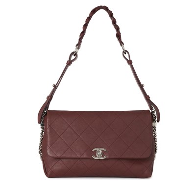 Lot 293 - Chanel, a burgundy Flap shoulder bag.