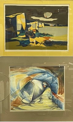 Lot 798 - M. Gillison, abstracted watercolour on paper,...