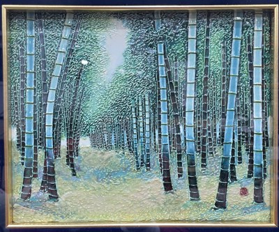 Lot 825 - A glazed ceramic tile panel depicting the...