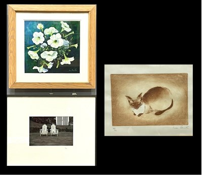 Lot 859 - Sue Fawcett (British, Contemporary), floral...