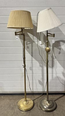 Lot 946 - A brass standard or floor standing side lamp...