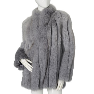 Lot 523 - Saga, a dyed blue fox fur jacket.