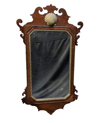 Lot 880 - A George III style mahogany framed mirror,...
