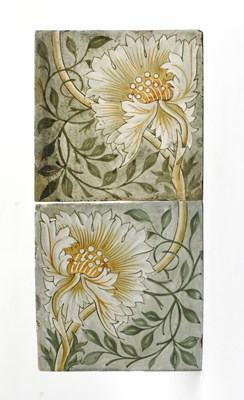 Lot 92 - A Morris & Co Poppy two-tile panel designed by...