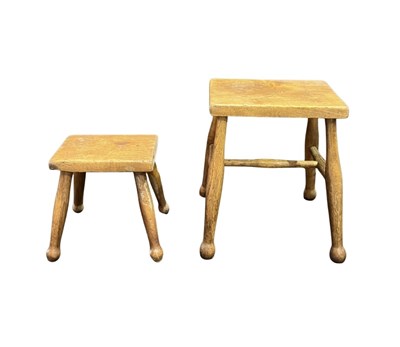 Lot 919 - An oak framed country stool with hardwood...