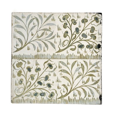 Lot 78 - A Morris Marshall Faulkner & Co Bough tile...
