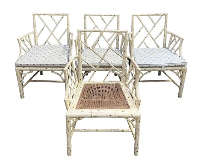 Lot 964 - A near set of four simulated bamboo wooden...