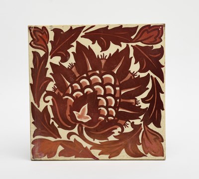 Lot 109 - A William De Morgan Artichoke tile, on...