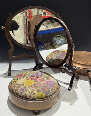 Lot 901 - A 19th century table or dressing table mirror,...