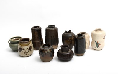 Lot 347 - A Japanese Seto Ware stoneware tea container,...