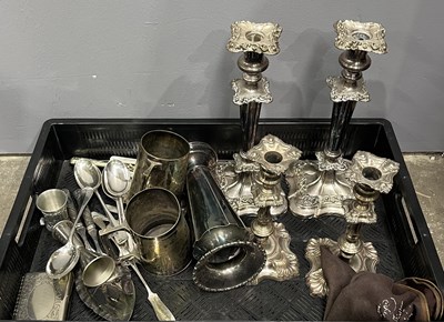 Lot 41 - A pair of large silver plated table...