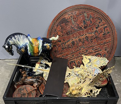 Lot 37 - A suite of Oriental placemats, coasters and a...