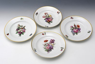 Lot 507 - Doccia (Ginori), a set of four floral painted...