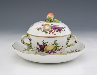 Lot 508 - Berlin, a fruit and floral painted porcelain...