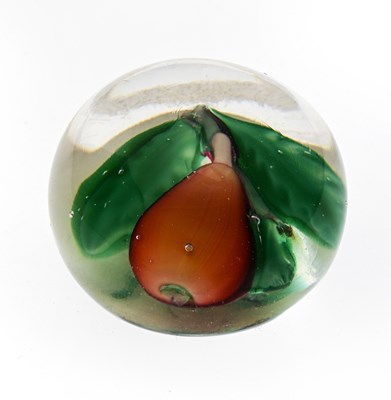 Lot 413 - A French glass fruit paperweight, probably...