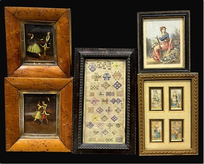 Lot 712 - Two oil paintings on panel of a couple dancing...