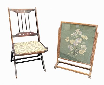 Lot 939 - An Arts and Crafts campaign or folding chair,...