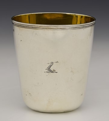 Lot 111 - A George III silver beaker, maker's mark...