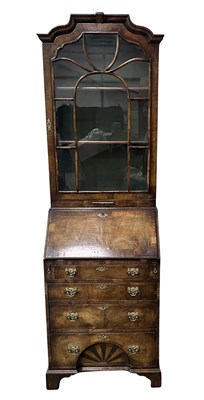 Lot 978 - A George I design walnut bureau bookcase of...