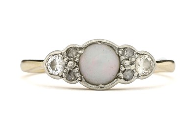 Lot 15 - An 18ct gold opal and diamond dress ring