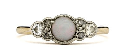 Lot 15 - An 18ct gold opal and diamond dress ring
