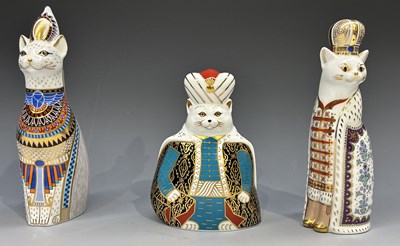 Lot 266 - A collection of Royal Crown Derby "Royal Cats'...