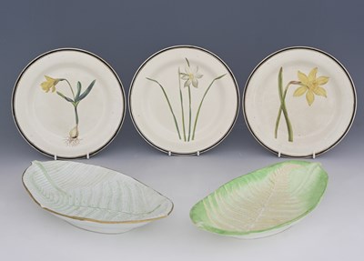 Lot 656 - Wedgwood, two creamware relief moulded fern...