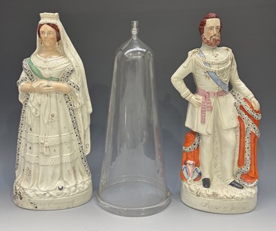 Lot 249 - Two large 19th century Staffordshire figures...