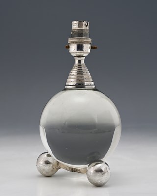 Lot 101 - An American Modernist chrome metal and glass...