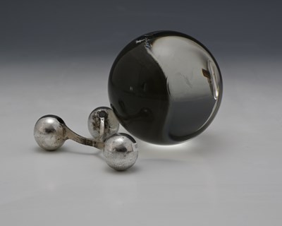 Lot 101 - An American Modernist chrome metal and glass...