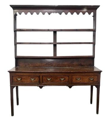Lot 983 - An 18th century oak and fruitwood country...