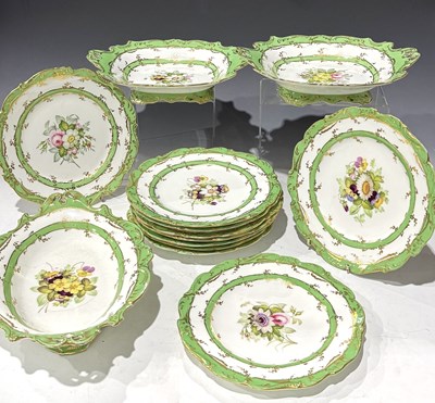 Lot 144 - A 19th century Staffordshire part dessert...