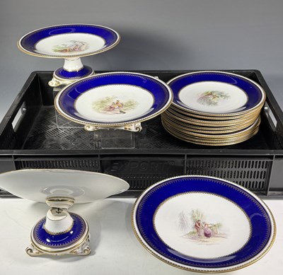 Lot 112 - A 19th century part dessert service,...