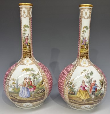 Lot 248 - A pair of 19th century Dresden onion/bottle...