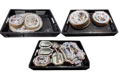 Lot 100 - A part Masons ironstone dinner service in a...